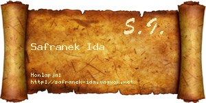 Safranek Ida névjegykártya